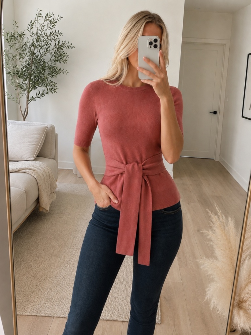NWT Rust High Low Sweater Top Large